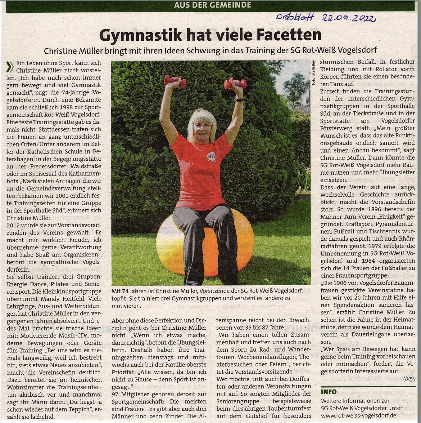 Vereinstraining - Gymnastik hat viele Facetten